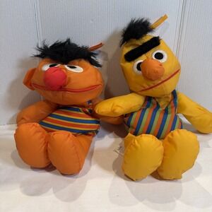 Playskool Water Pals Sesame Street Bert Ernie Nylon Bath Toy Doll Quick Dry  VTG